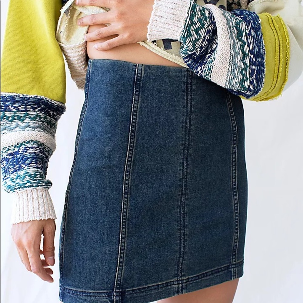 Free People Modern Femme Denim Skirt